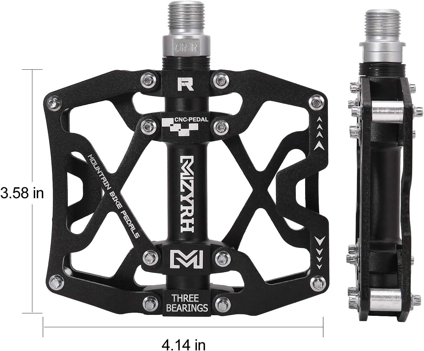 MZYRH Mountain Bike Pedals, Ultra Strong Colorful CNC Machined 9/16" Cycling Sealed 3 Bearing Pedals