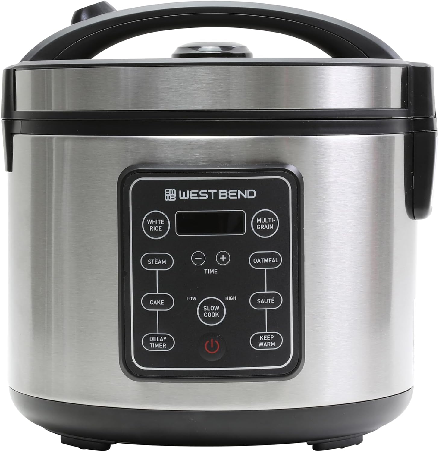 West Bend Rice & Grain Multi Cooker Programmable with 9 Preset Functions, Features Delay Start and Keep Warm Functions and Steam Basket, 20 Cups Cooked (10 cups uncooked), Stainless Steel