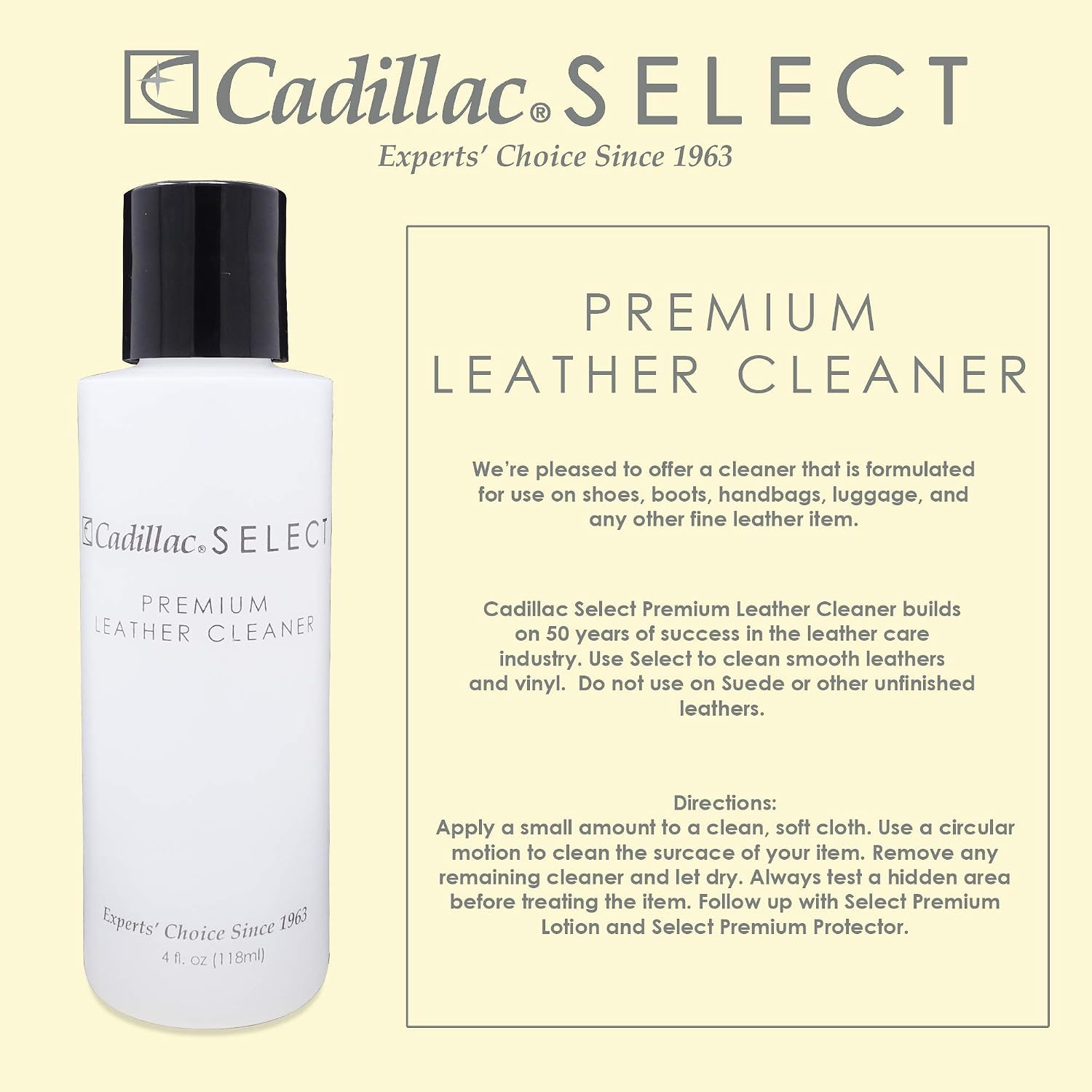 Cadillac Select Premium Leather Care Kit | Leather cleaner, lotion conditioner and water & stain protector.