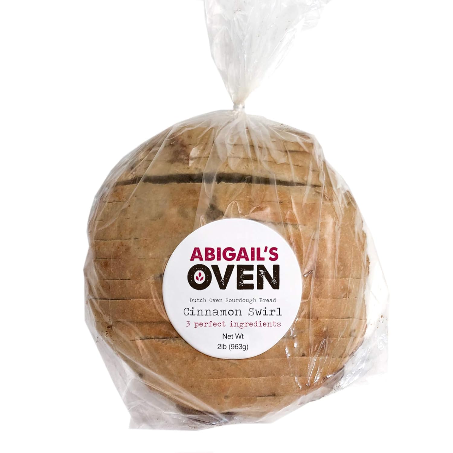 Fresh Sourdough Bread – San Francisco Bakery Style Dutch Oven Cinnamon Swirl Loaf – Hand-made – Natural – 1 Sliced Artisan Round 34 oz