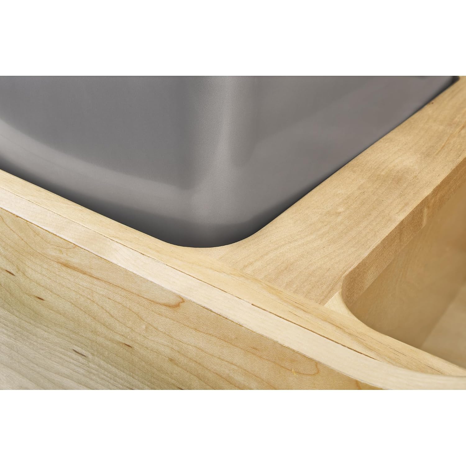 Rev-A-Shelf Pull Out Trash Can for Kitchen Cabinets 35 Qt 8.75 Gal Bottom Mounted, Undermount Soft-Close Slides, Silver, 4WCSC-1835DMND-2