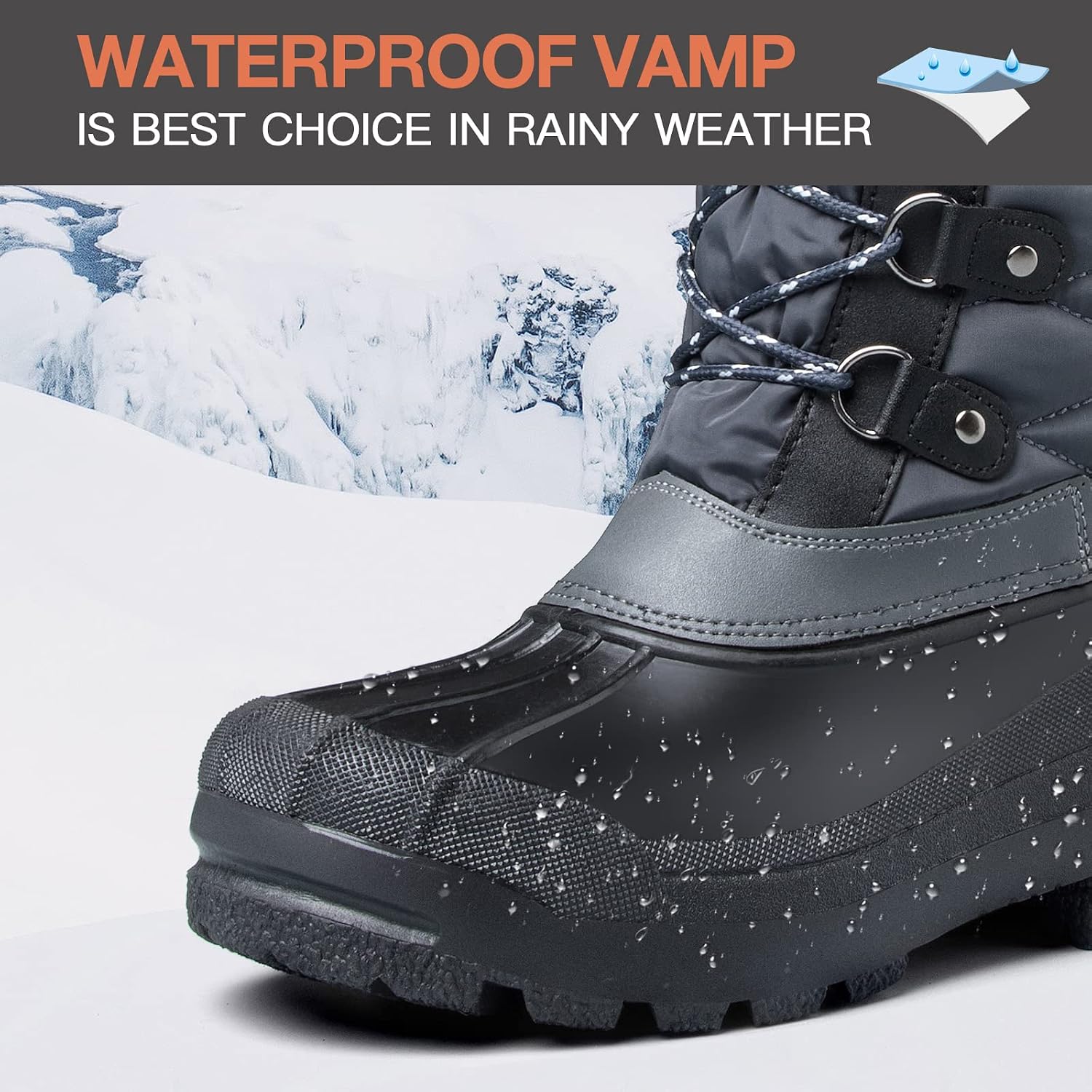 mysoft Women's Snow Boots Waterproof Mid-Calf Winter Boots