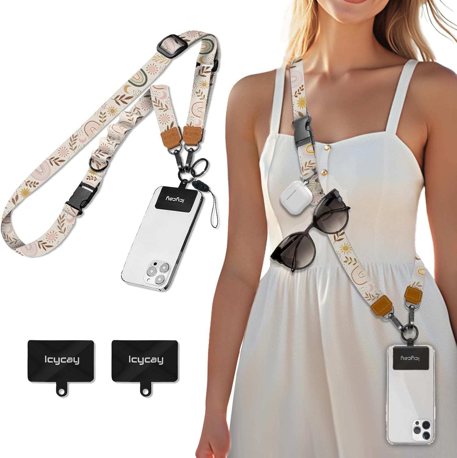 Icycay Phone Lanyard Crossbody Strap Neck Adjustable Teacher Women Cat