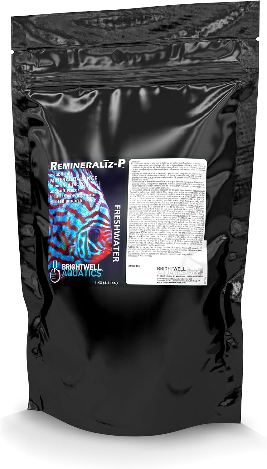 Brightwell Aquatics Remineraliz P - Reconstitutes Reverse Osmosis, Deionized, or Distilled Water for Freshwater Aquarium Use 1000-g