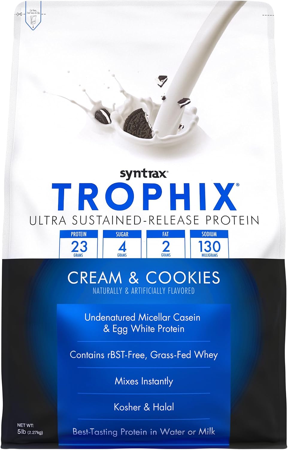 Syntrax Nutrition Trophix, Ultra Sustained-Release Protein Powder Blend, Chocolate Supreme, 5 lbs.