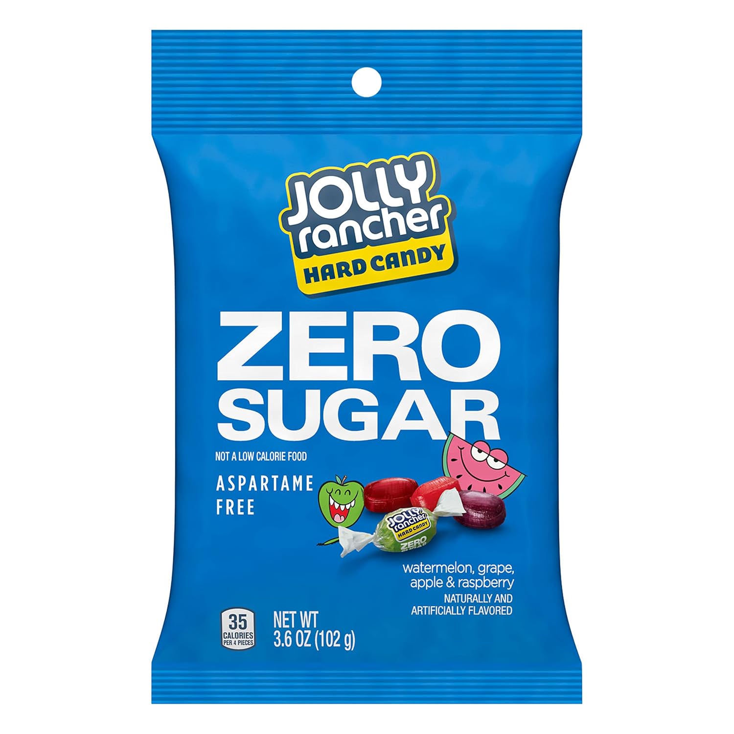 JOLLY RANCHER Zero Sugar Assorted Fruit Hard Candy Bulk Bag, 6.1 oz