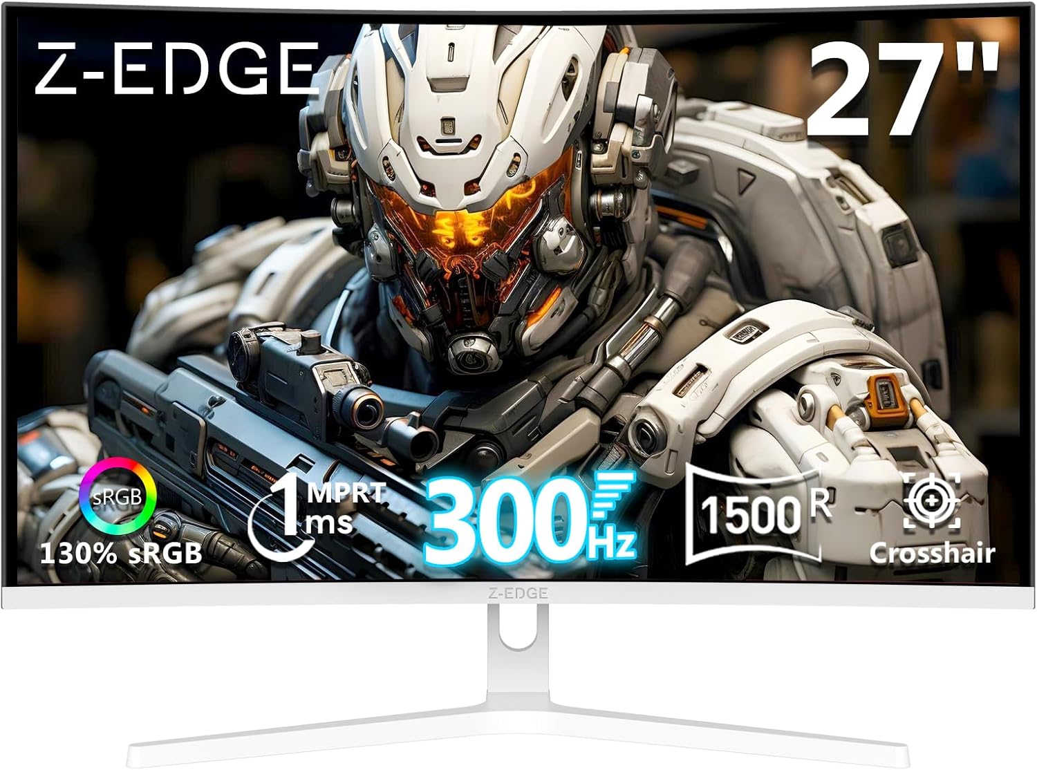 Z-Edge 34 inch WQHD 1440P Curved Gaming Monitor, 240Hz Computer Monitor | AG34P 1500R Frameless 21:9 Curved Screen, Height Adjustable, Office & Gaming, 1ms, Dual DP & HDMI, Metal Stand