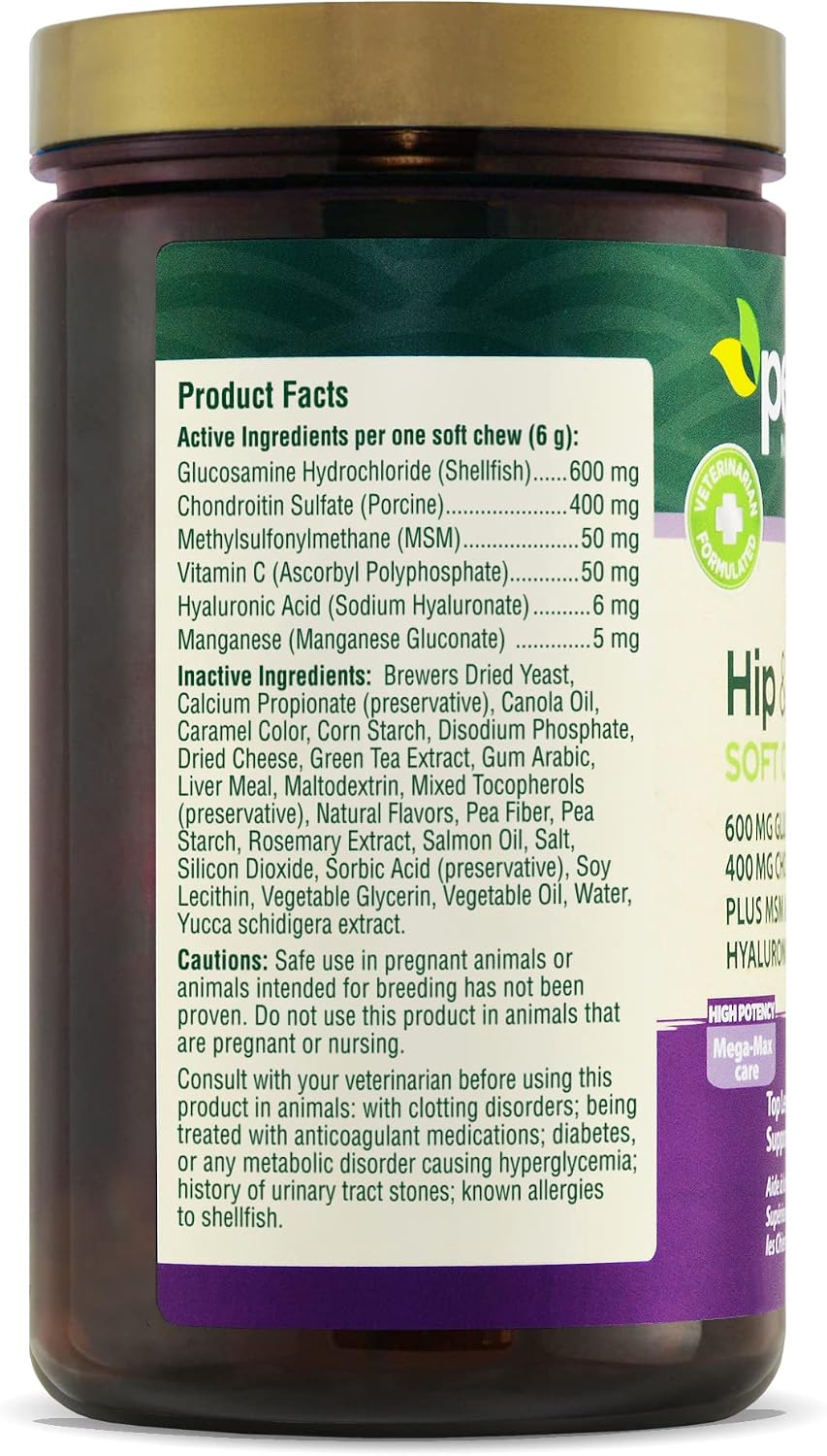PetNC Natural Care Hip and Joint Soft Chews for Dogs, 90 Count - 27591 | Glucosamine Chondroitin MSM Dog Chews with Hyaluronic Acid, Liver Flavored Bone & Joint Support Supplement, For All Breeds