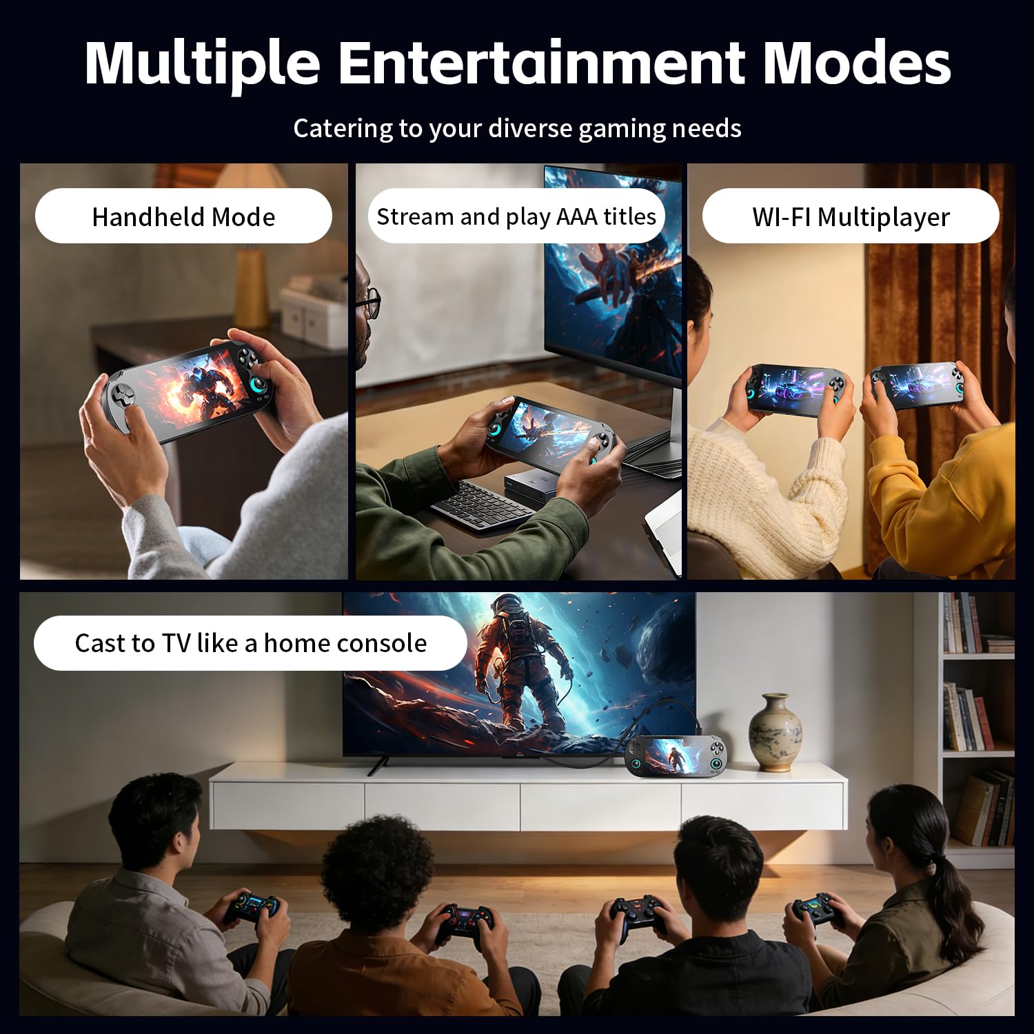 Aivuidbs RG VITA PRO Handheld Game Console RK3576 RGVITA PRO Dual OS Android 14 and Linux System 5.5" IPS INCELL touchscreen 5000mAh Supports WiFi Bluetooth HDMI NEW-RGVITA PRO-Black