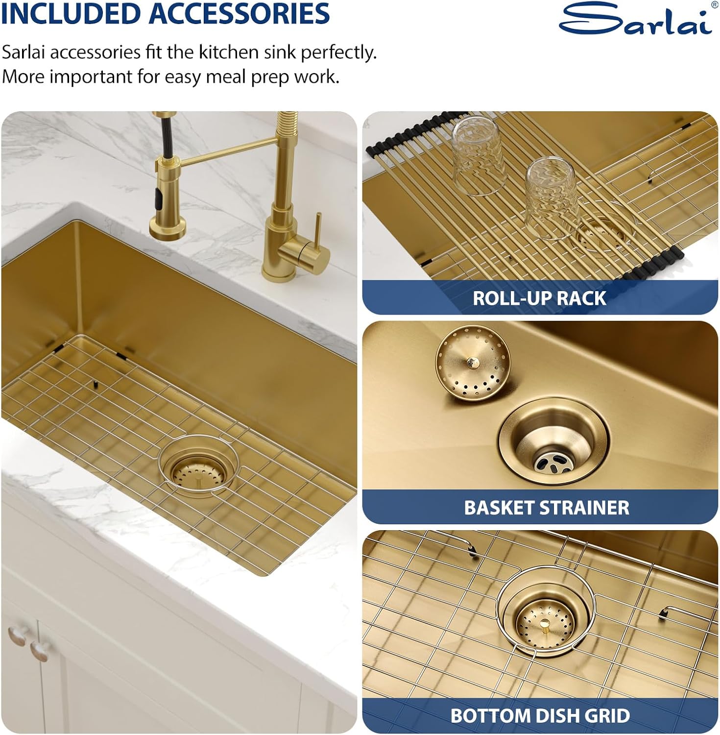 Sarlai 21 Inch Undermount Laundry Sink 21x18x12 Inch Undermount Laundry Utility Sink Deep Single Bowl 16 Gauge Stainless Steel Laundry Tub Sinks