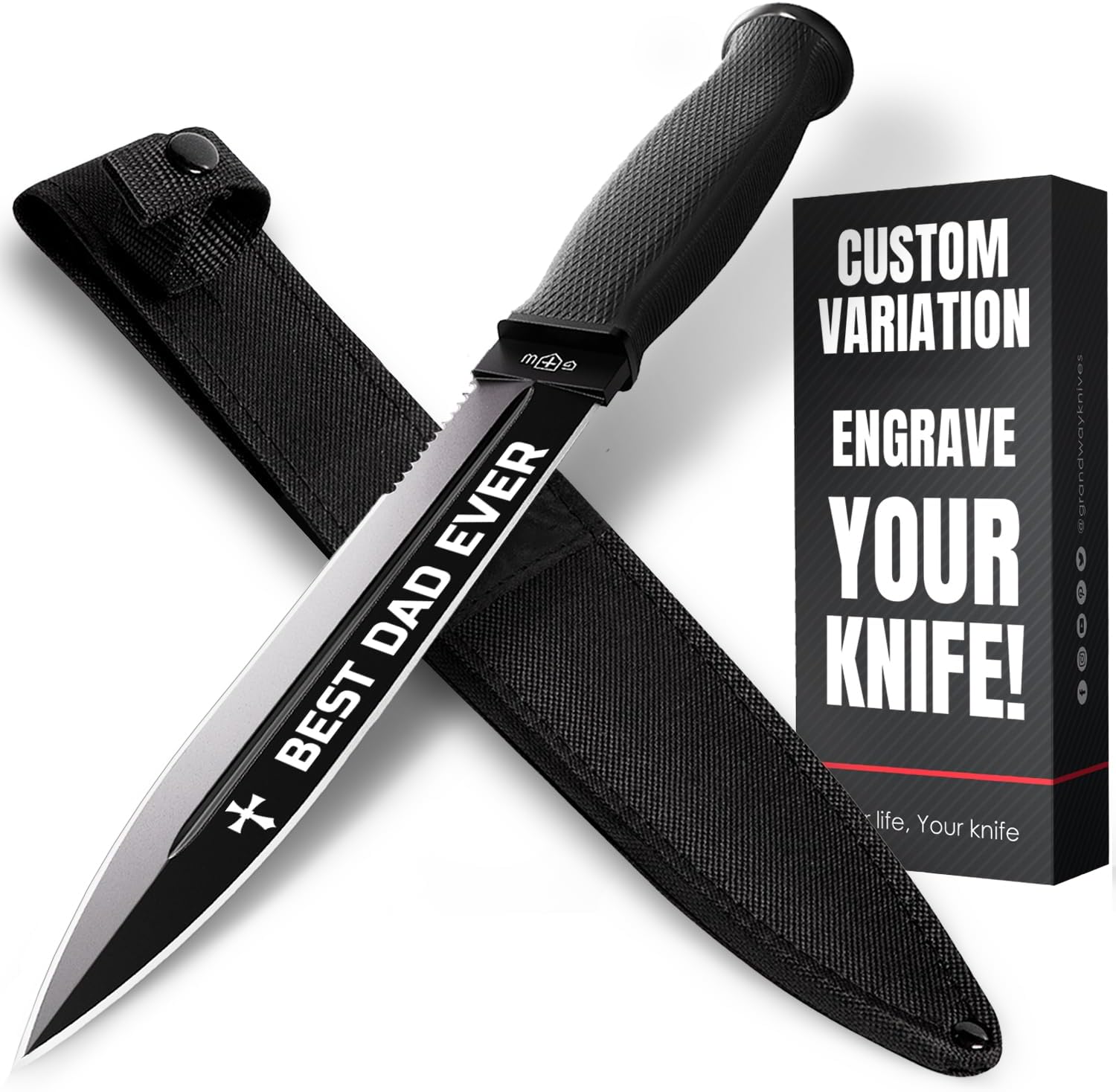 Hunting Knife with Sheath Survival Knives for Men - Best Tactical Camping Hunting Hiking Knife - Bushcraft Field Gear Accessories Tool - Fixed Blade