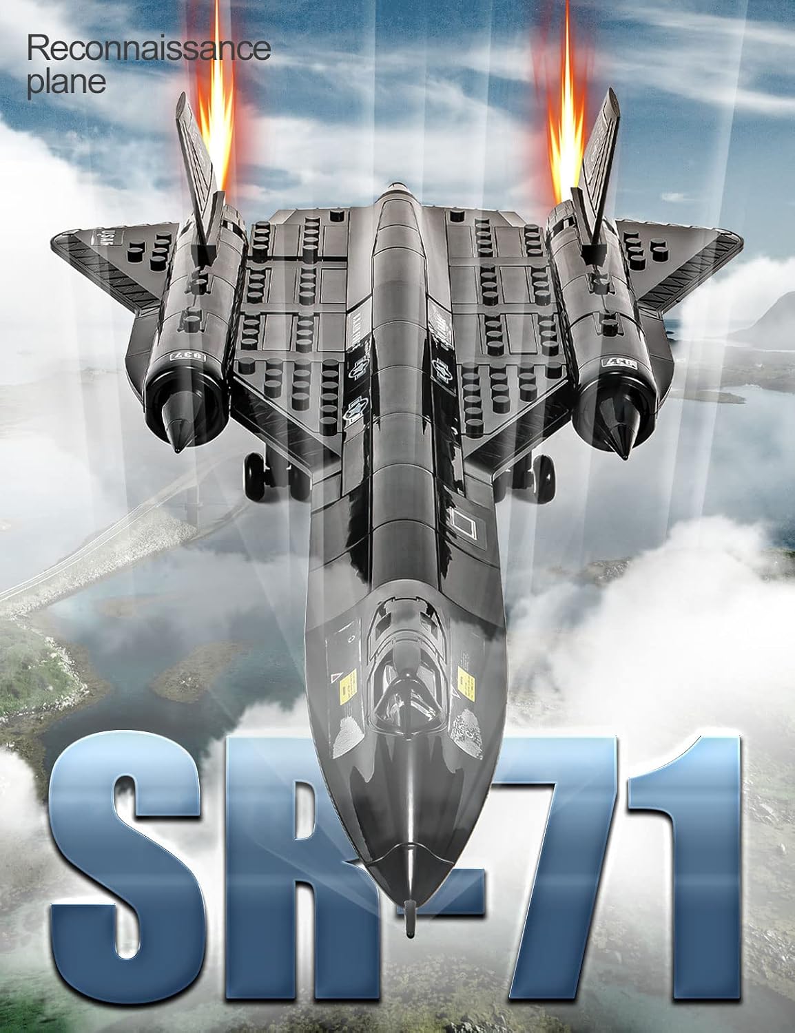 SEMKY Military Series SR-71 Reconnaissance Aircraft Jet Blackbird Air Force Building Block Set (183 Pieces) -Building and Military Toys Gifts for