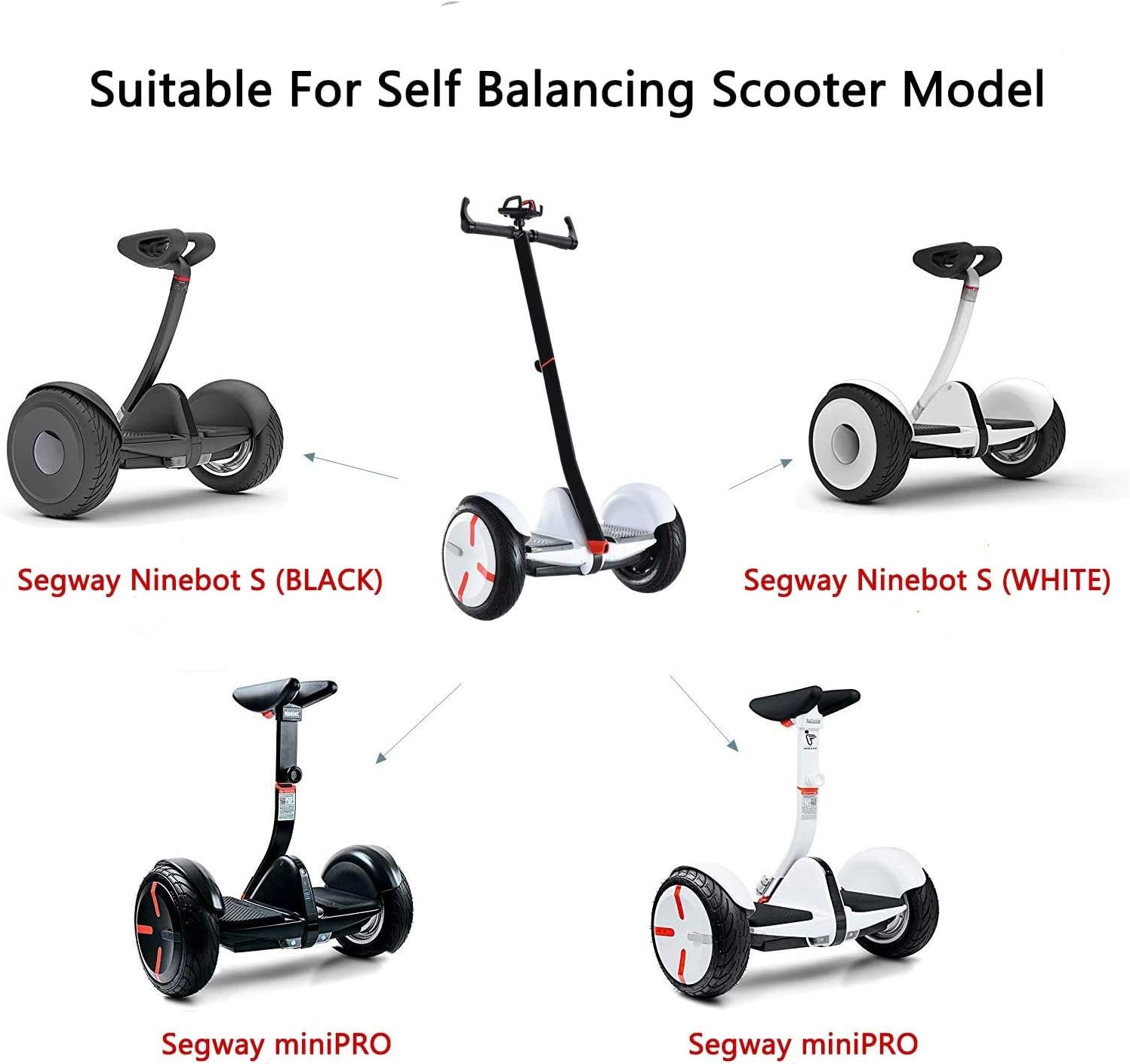 Adjustable Handlebar Handle Stand Release Knee Pressure Replacement for Segway Ninebot miniPRO miniLITE S Self Balance Hoverboard(Handlebar Only)