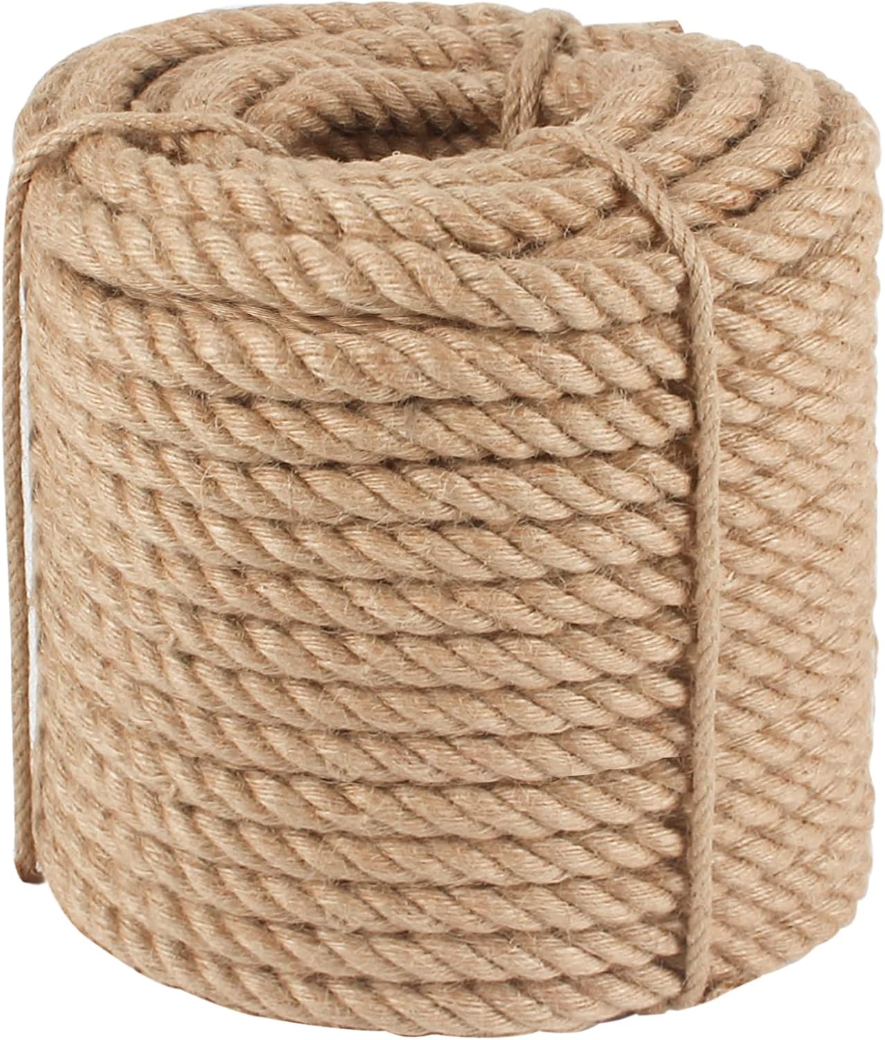 Jute Rope 1 in x 100 ft Thick Twisted Manila Ropes Natural Hemp Rope for Swing Bed, Railing, Crafts, Docks, Tug of War, Decorating, Nautical, Landscaping, Hammock