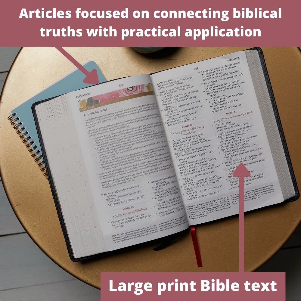 NKJV, The Woman's Study Bible, Genuine Leather, Black, Red Letter, Full-Color Edition: Receiving God's Truth for Balance, Hope, and Transformation