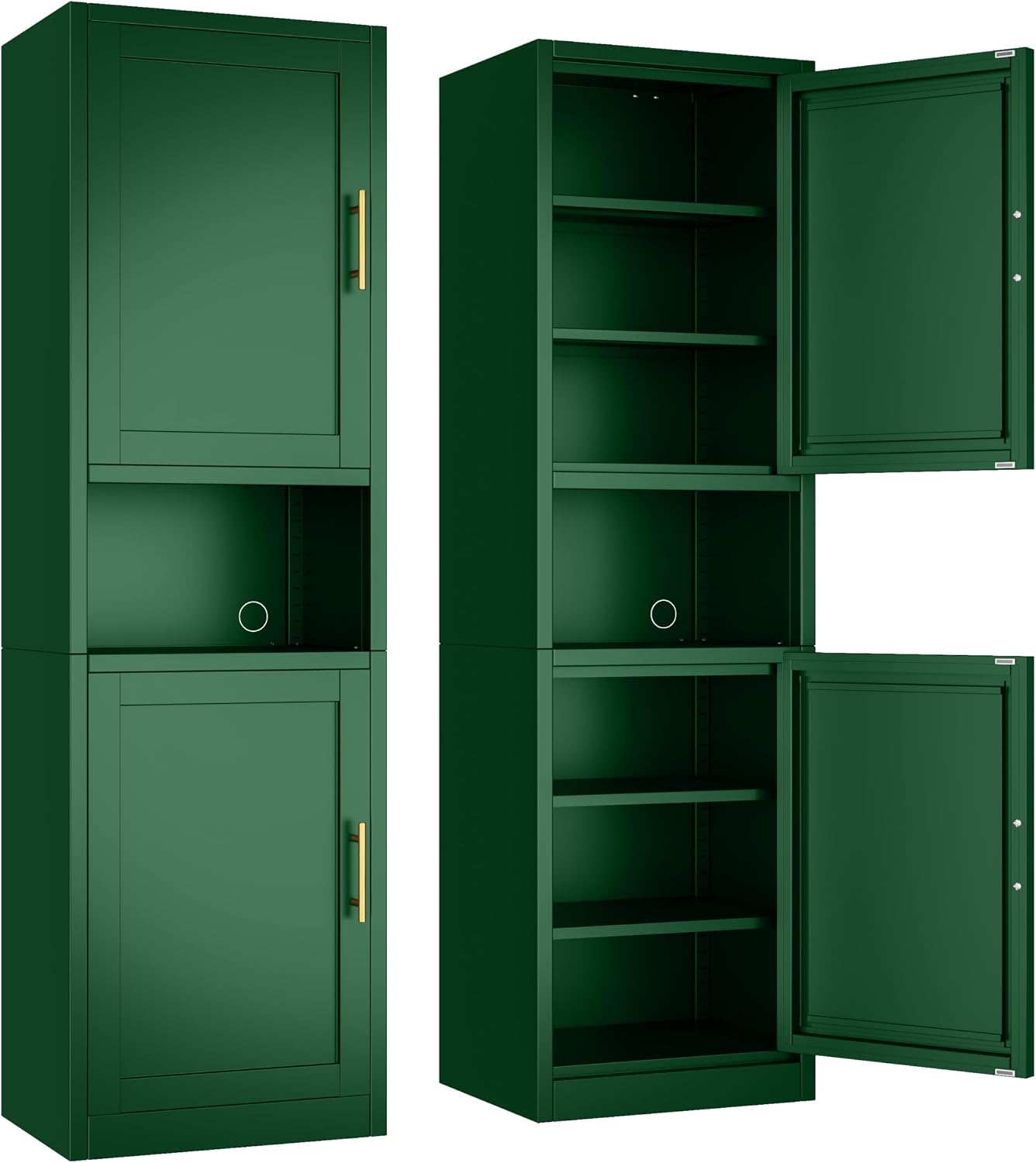 Ckzbx Tall Narrow Storage Cabinet 66.93" H Tall Bathroom Cabinet Metal Pantry Cabinets, 4 Adjustable Shelves for Kitchen, Home Office, Living Room, Dinning Room (20 inches Wide White)