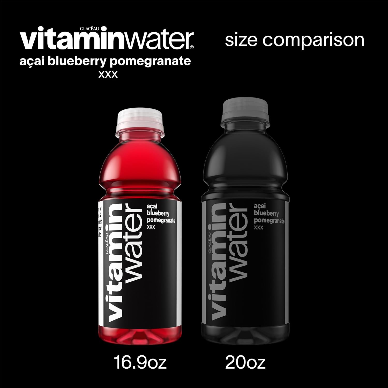 vitaminwater XXX Acai-Blueberry-Pomegranate, Flavored Water Beverage, 16.9 fl oz Bottles, 6 Pack
