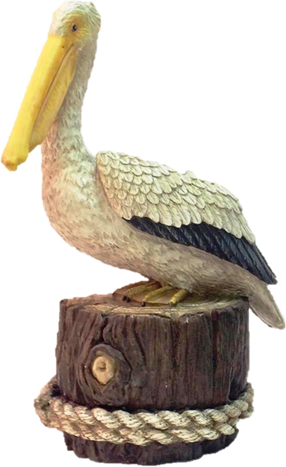 Homestyles - Life's A Beach - Summer Pelican Sitting on a Pillar Nautical, Coastal, Pool, Patio, Home & Garden Figurine Statue 13"H
