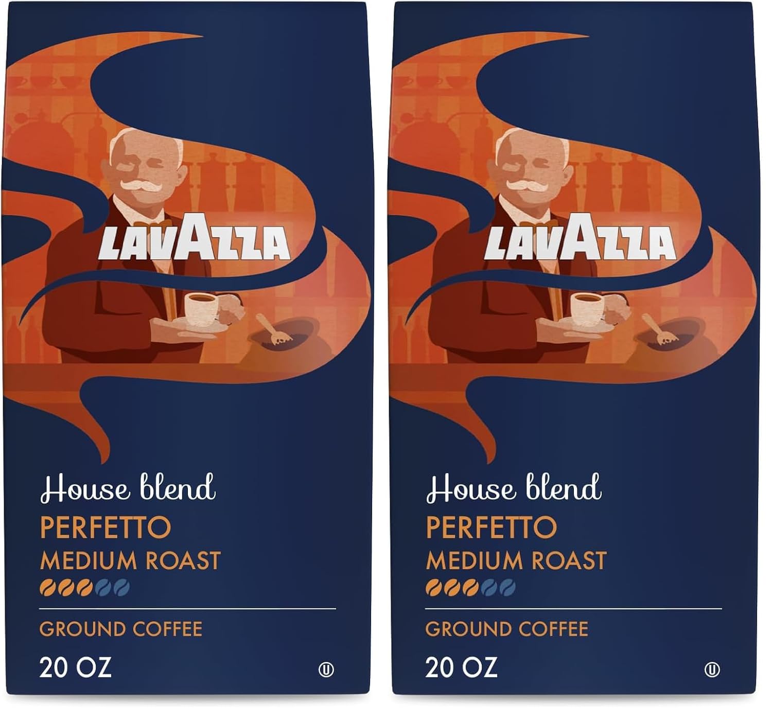 Lavazza Opera Intenso Ground Coffee 12oz Bag, Dark Roast, Bold and Balanced Taste, Intensity 4/5, Arabica and Robusta, Ideal for Drip Brewers, (Pack of 1) - Package May Vary