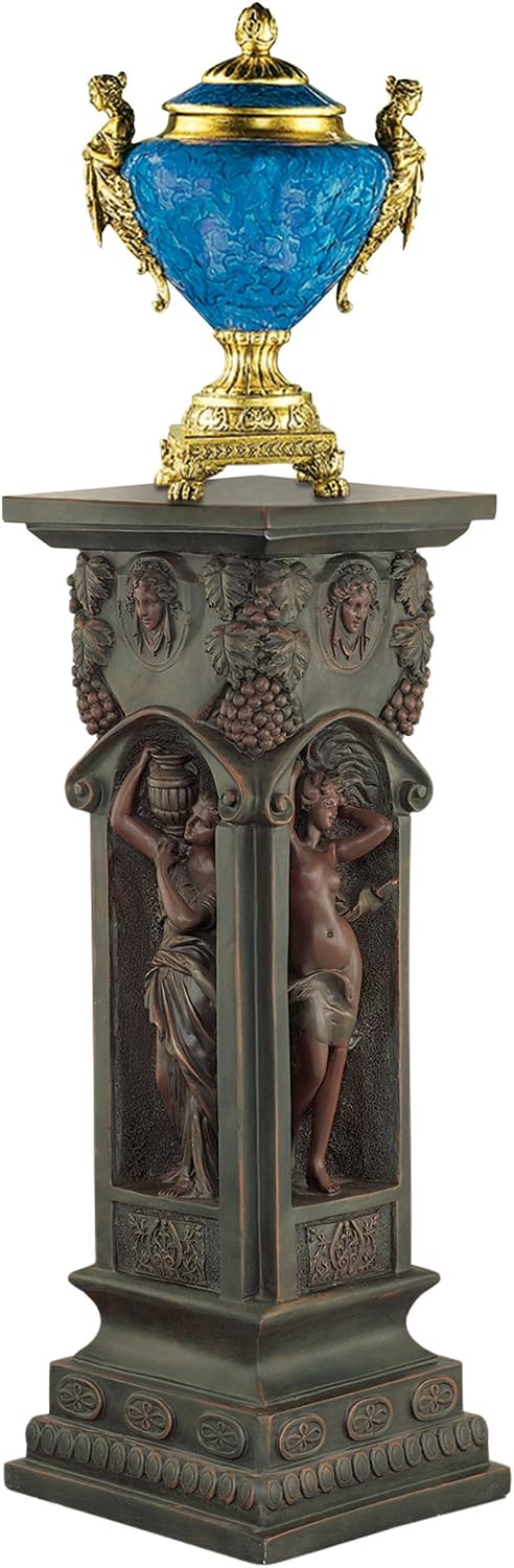 Design Toscano KY992 Chatsworth Manor Neoclassical Pedestal Column Plant Stand, Antique Stone