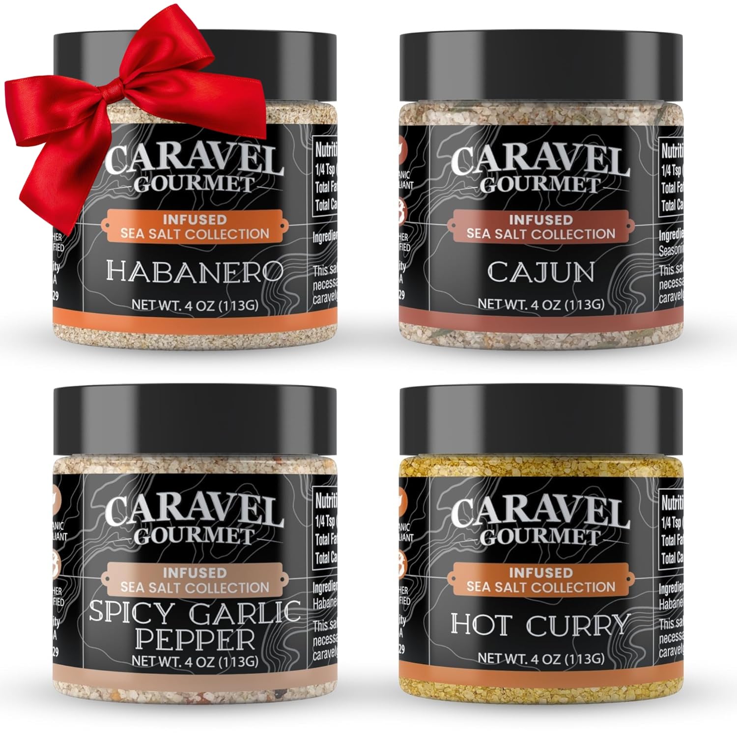 Caravel Gourmet Smoked Sea Salt Sampler, 6-Flavor Grilling Salts, 0.5 oz | Grilling & cooking salts bundle, finishing salt & spice variety pack gift for special occasions