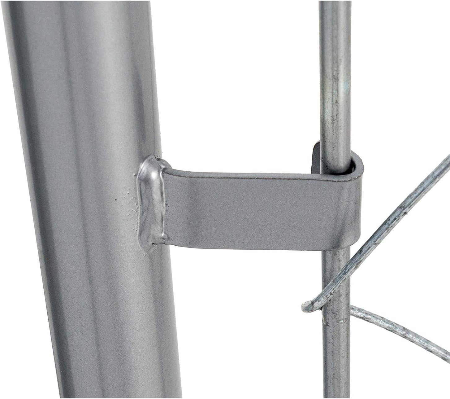 Lucky Dog 10' x 10' x 6' Heavy Duty Outdoor Welded Galvanized Steel Chain Link Dog Kennel Enclosure with 2 Configurations and Latching Door, Silver