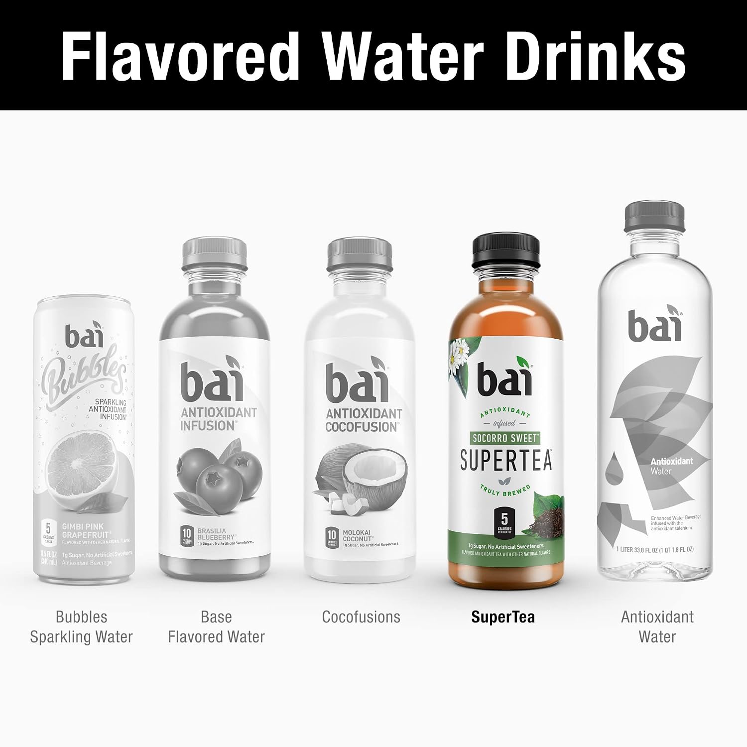 Bai Iced Tea, Narino Peach, Antioxidant Infused Supertea, Crafted with Real Tea (Black Tea, White Tea), 18 Fluid Ounce Bottles, 12 count