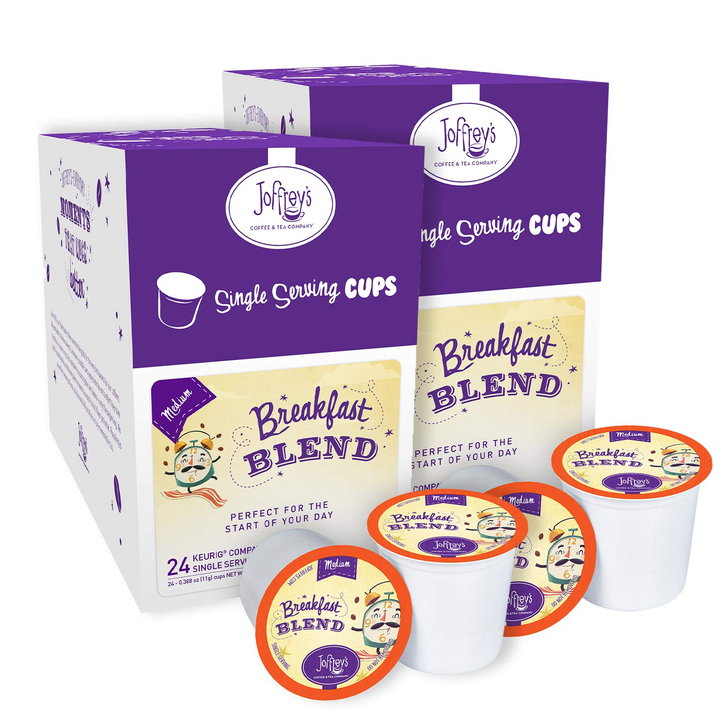 Joffrey's Coffee - Breakfast Blend, Artisan Medium Roast Arabica Coffee Beans, Smooth-Bodied Blend, Balanced Flavor & Aroma