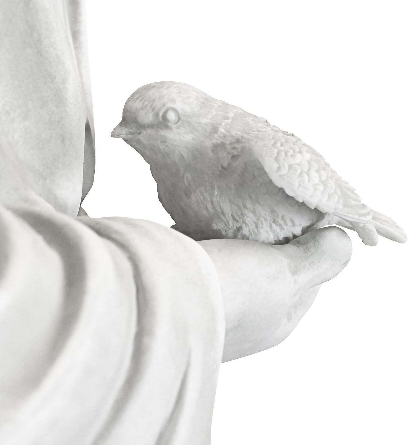 Design Toscano Francis of Assisi Blessing Religious Garden Decor Statue with Bird Bath Feeder, 19 inches Tall, Cast Stone Resin, Gray Stone Finish