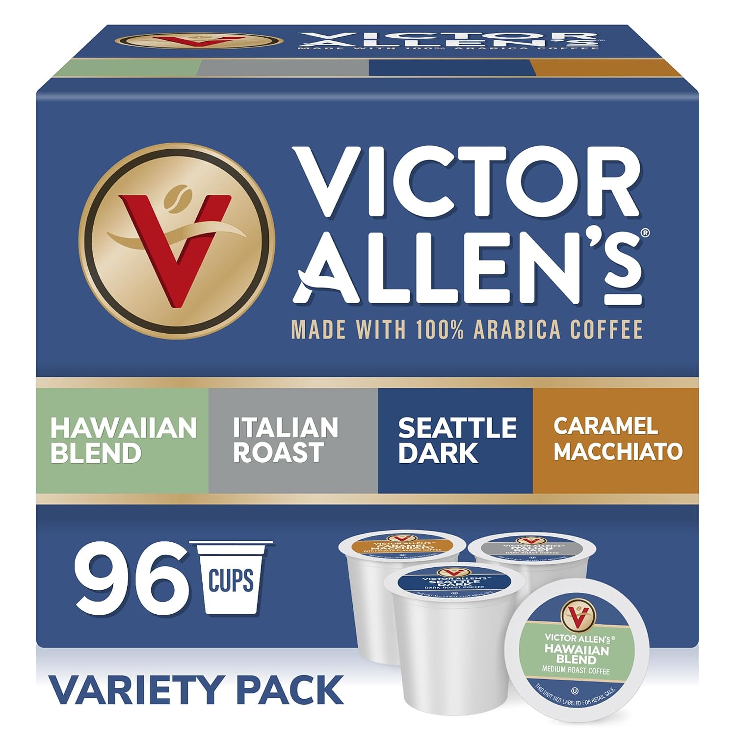 Flavored & Unflavored Coffee Variety Pack for K-Cup® Keurig 2.0® Brewers, 96 Count Victor Allen’s Coffee® Single Serve Coffee Pods