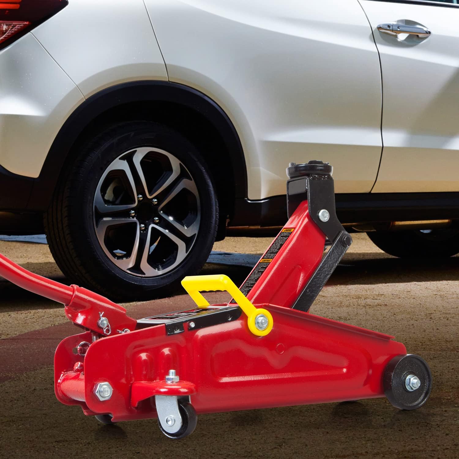 BIG RED AT84007R Torin Hydraulic Low Profile Service/Floor Jack with Dual Piston Quick Lift Pump, 4 Ton (8,000 lb) Capacity, Red