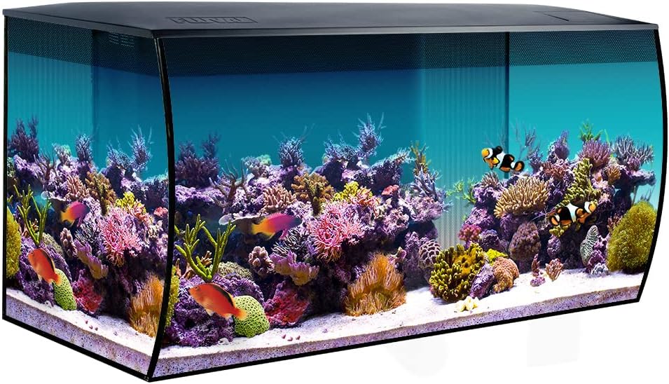 Fluval Flex 32.5 Marine Salt Water Aquarium Kit - Fish Tank for Fish, Coral & More - Comes with LED Lights