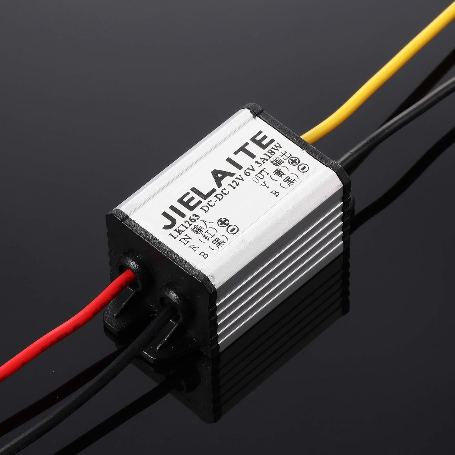 Weewooday 2 Pcs 12v to Dc 6v Buck Converter Voltage Regulator, Waterproof Car Power Converter
