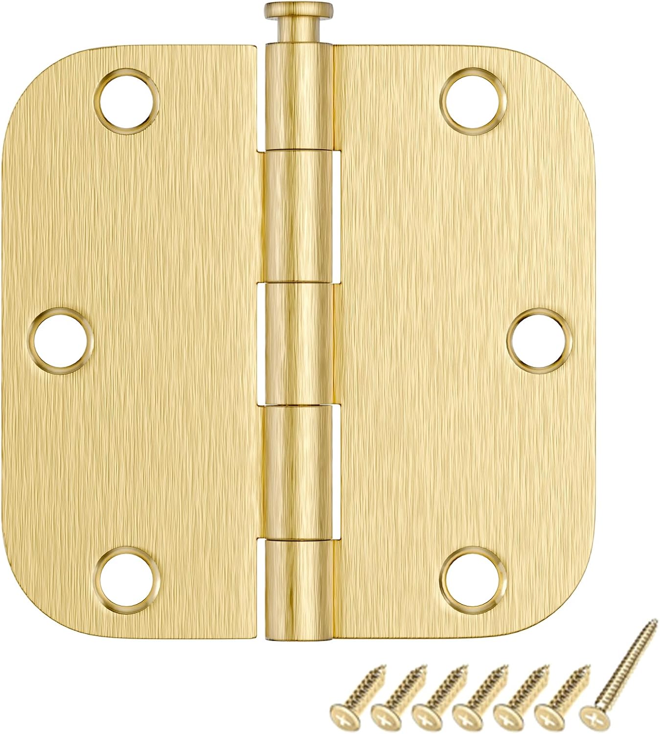 HOSOM 18 Pack 3.5 Inch Brushed Nickel Interior Door Hinges, 5/8 Radius, Satin Nickel 3 1/2 Interior Door Hinges, 3.5 "x 3.5" Silver Hardware