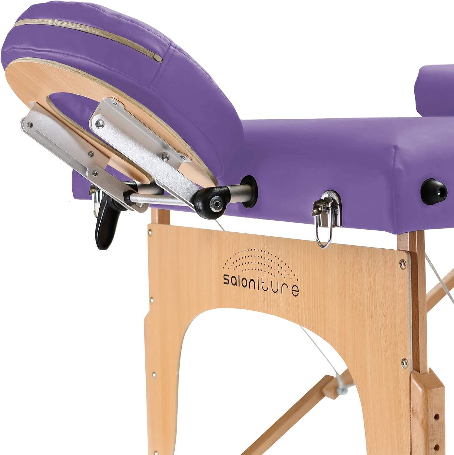 Saloniture Professional Portable Massage Table with Backrest - Black