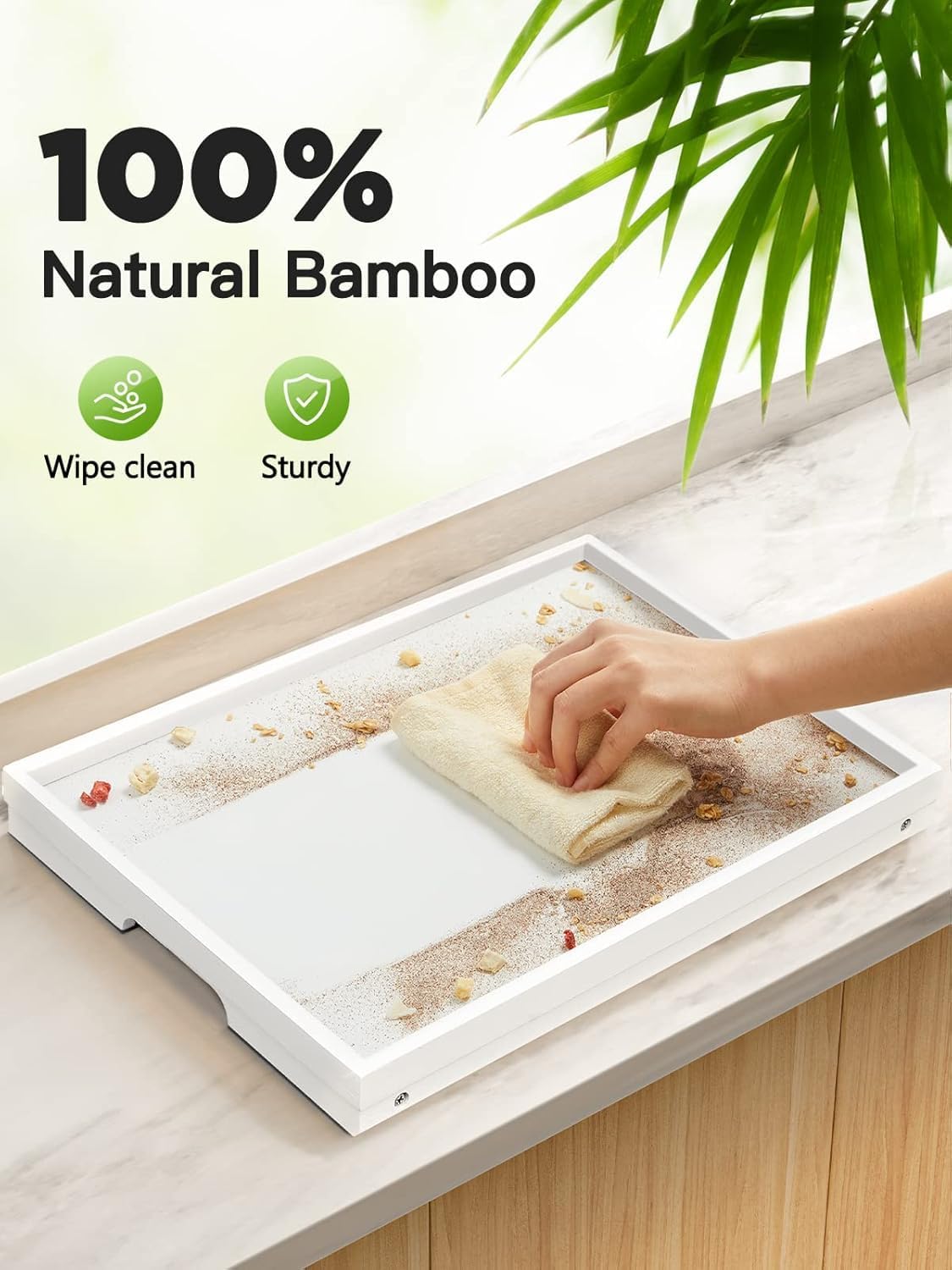 Bamboo Bed Tray Table with Foldable Legs, Breakfast Tray for Sofa, Bed, Eating, Working, Used As Laptop Desk Snack Tray by Pipishell