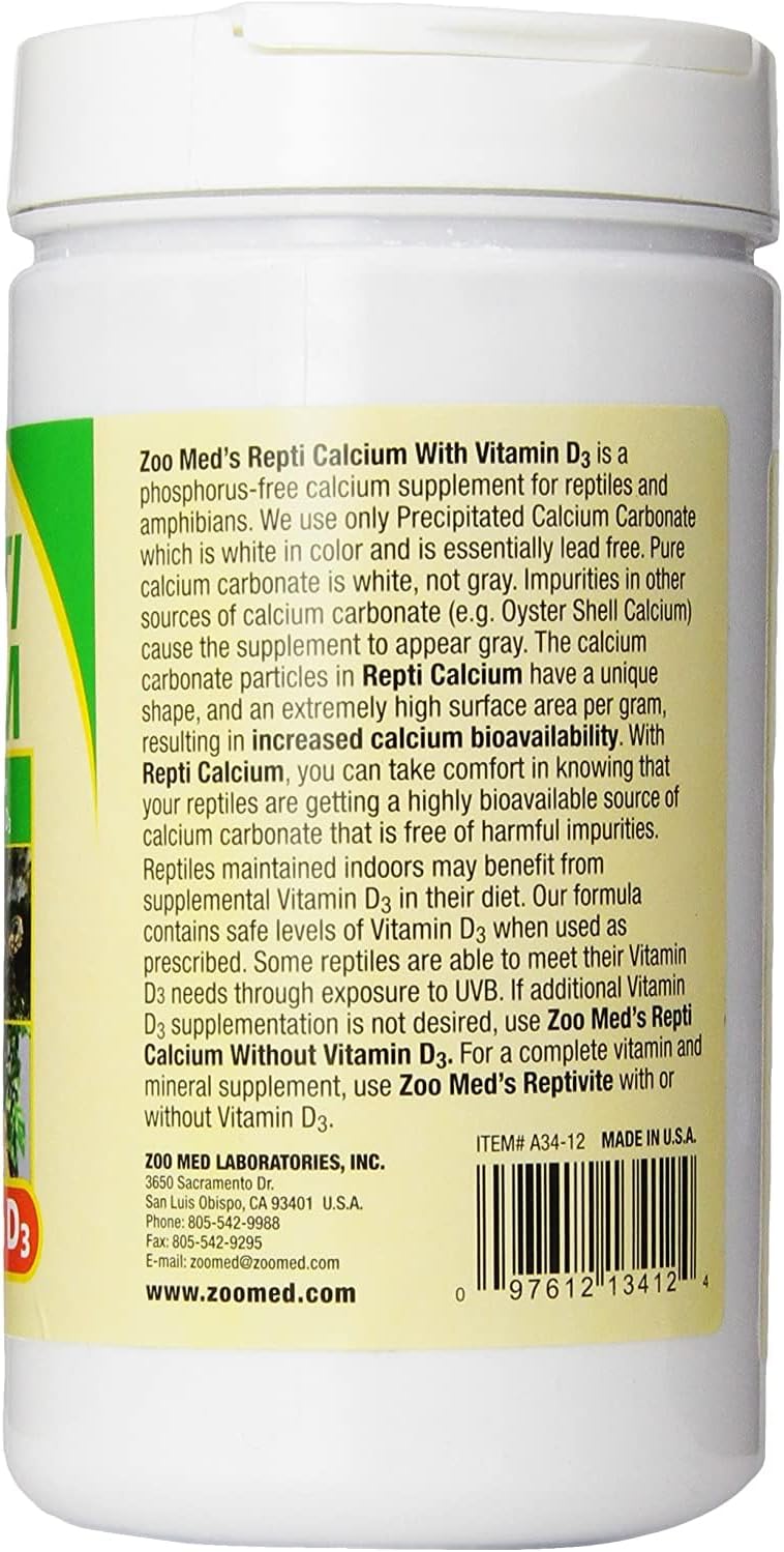 Zoo Med Reptile Calcium with Vitamin D3, 8-Ounce