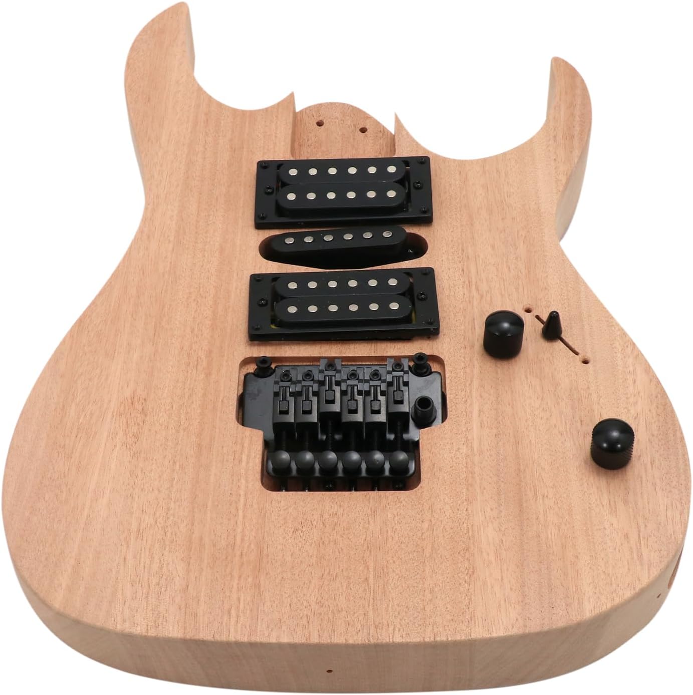 DIY Electric Guitar Kit Beginner Kit 6 String Right Hand JS Series | Mahogany Body, Mahogany Neck, Rosewood Fretboard, Black Hardware