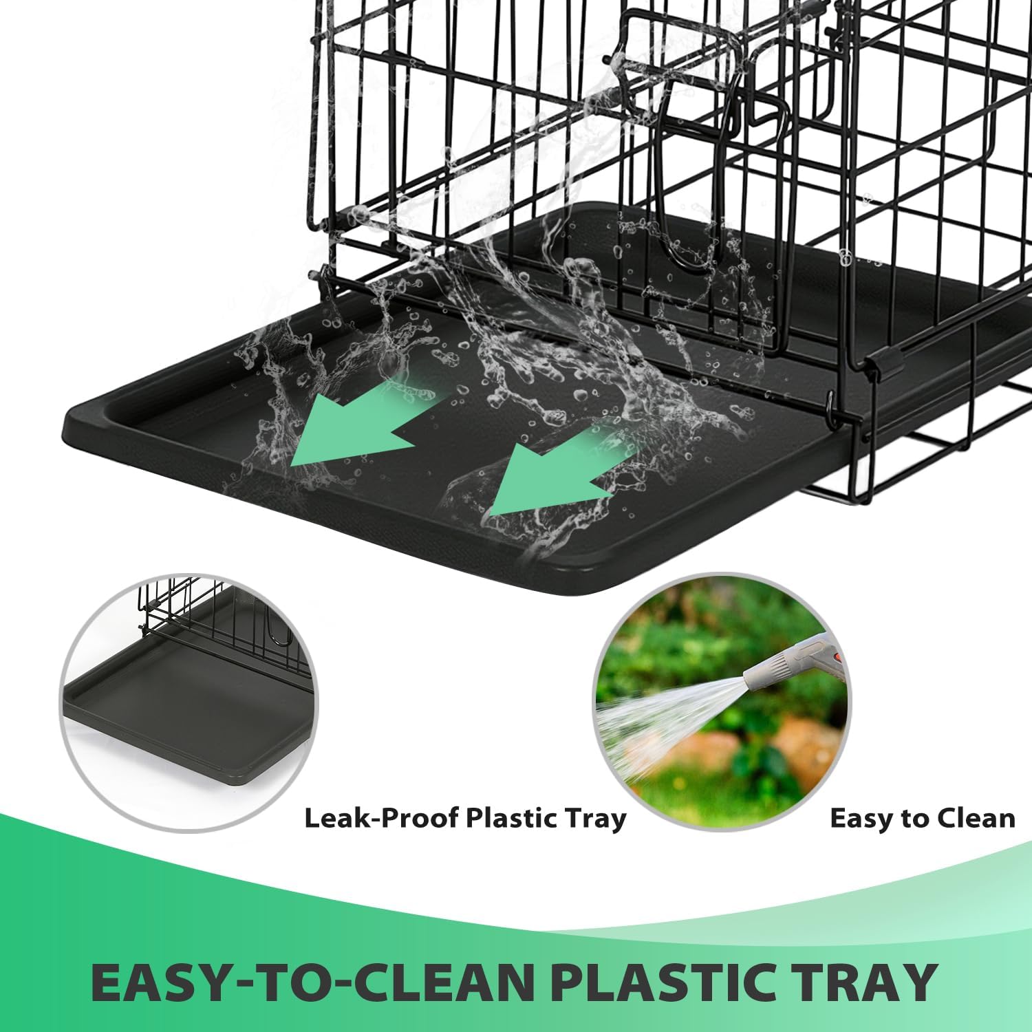 BestPet | Dog Crate | 48" | Black | Foldable Metal Kennel with Double Doors