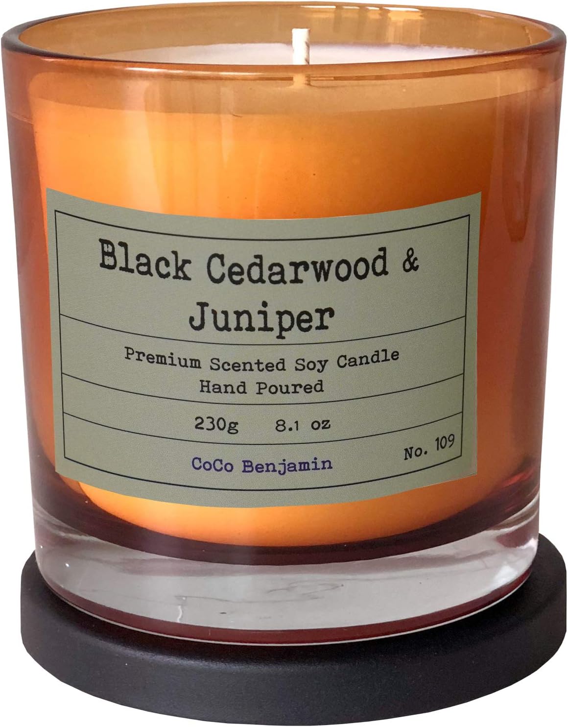 100% Natural Soy Wax Candle by CoCo Benjamin - Highly Scented & Hand-Poured Luxury Candle ((Majestic Balsam Fir Trees) - Clean Burning Cotton Wick