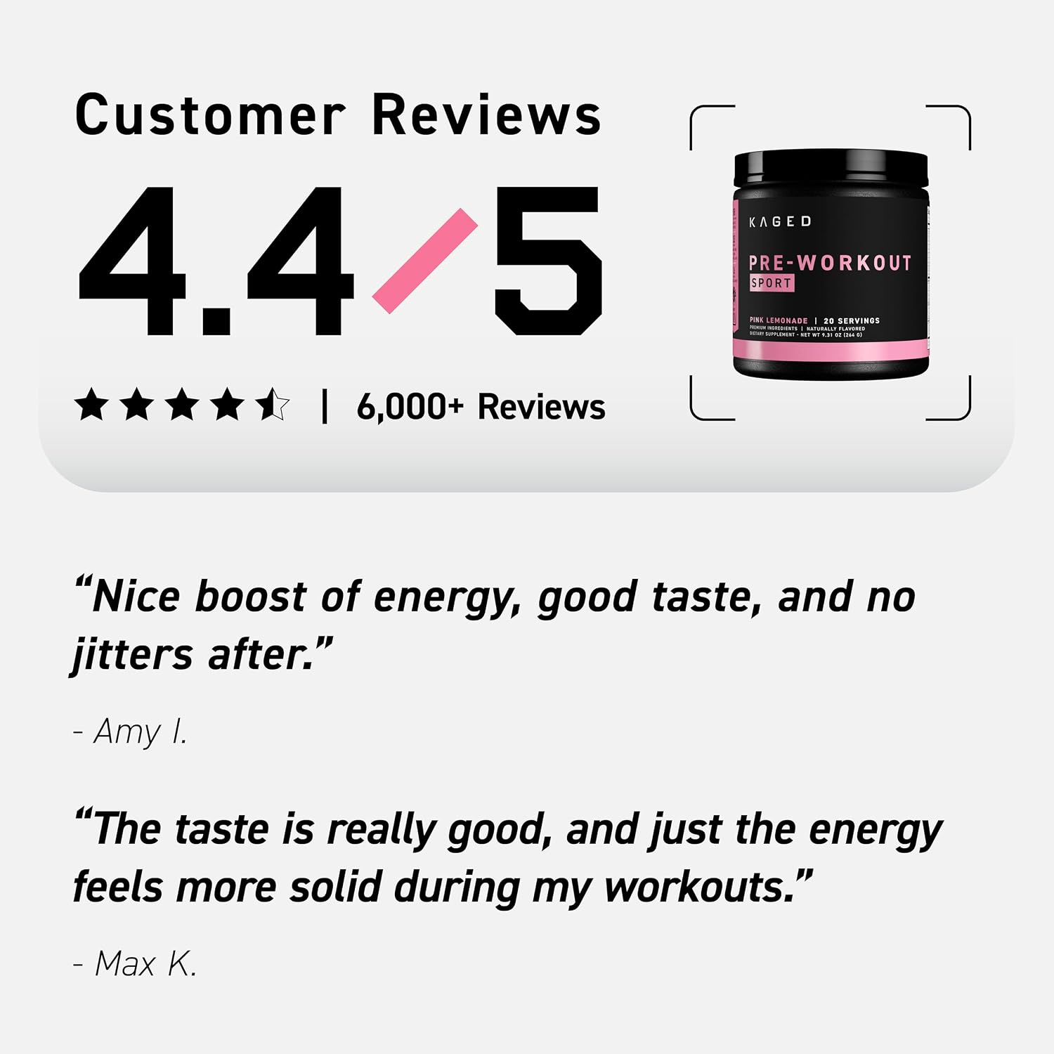 Kaged Sport Pre Workout Powder for Men & Women, Mango Lime, Sport Certified, 188mg Caffeine, Nitric Oxide Supplement, Beta Alanine for Energy