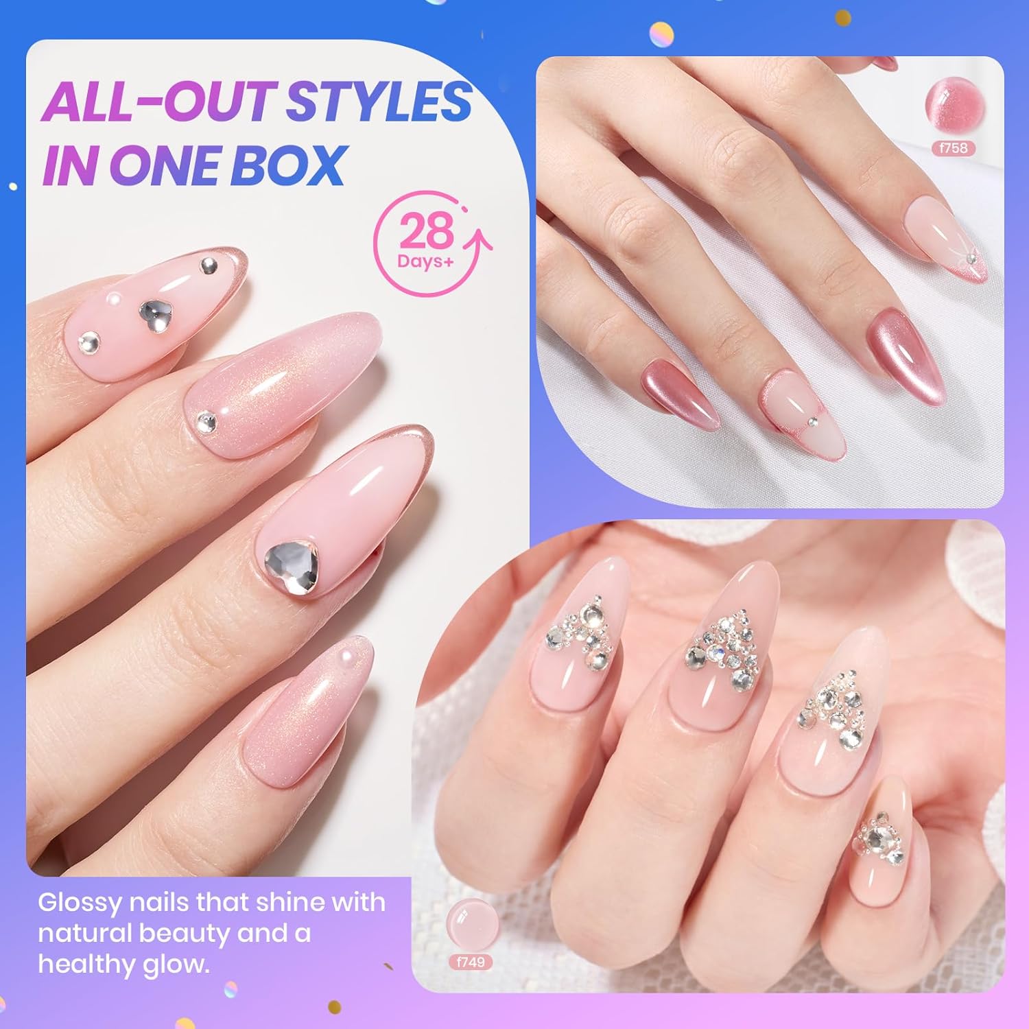 Beetles Gel Nail Polish Set with Base Glossy Matte Top Coat Macaron Gel