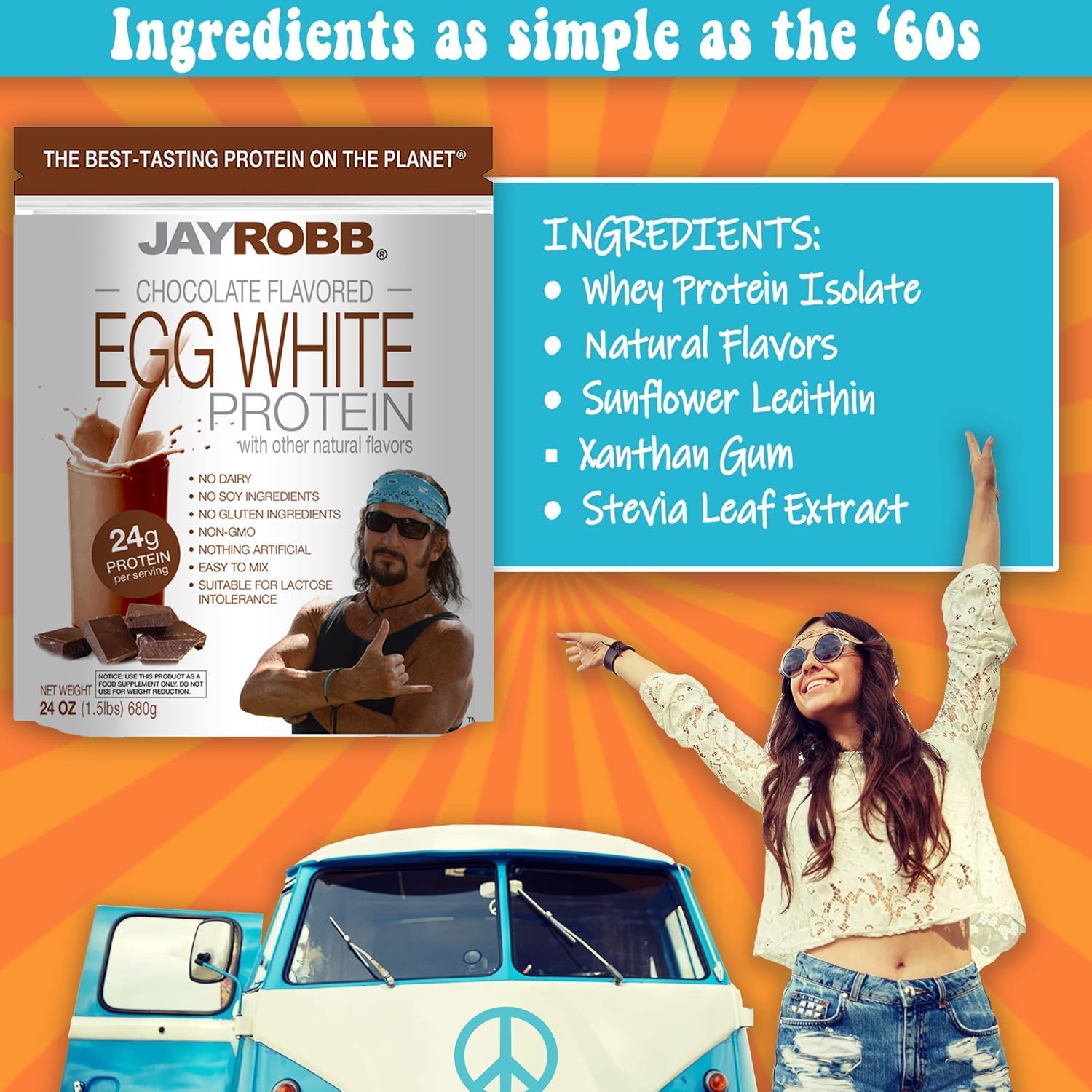 JAYROBB Vanilla Egg White Protein 24 oz, 1.5 Pound Bag