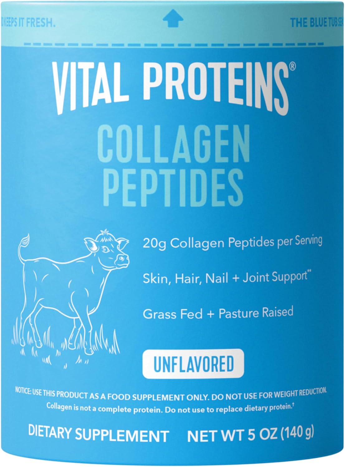Vital Proteins Collagen Peptides Powder, Unflavored Stick Packs, 20 Count | 10g Hydrolyzed Collagen Peptide Per Packet, Supports Hair Skin & Nails, Travel-Friendly Stick Packs, 20 Servings