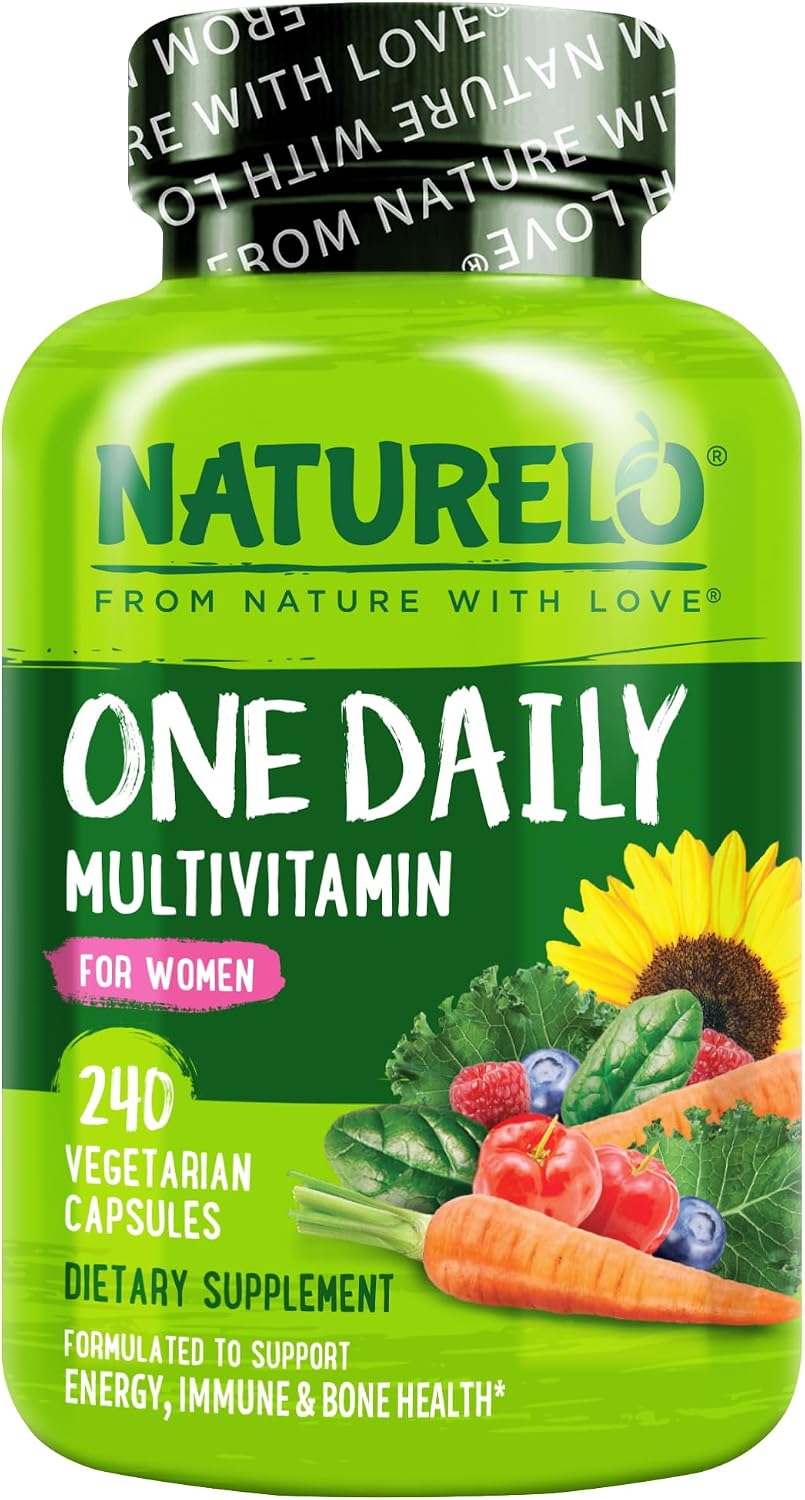 NATURELO One Daily Multivitamin for Women w/Vitamin B12, 60 Ct, Energy Support, Whole Food Daily Women Multivitamin Supplement, Nourish Hair/Skin/Nail, Non-GMO, No Soy, Gluten Free, 2 Month Supply | Energy Support, Whole Food Daily Women Multivitamin Sup…