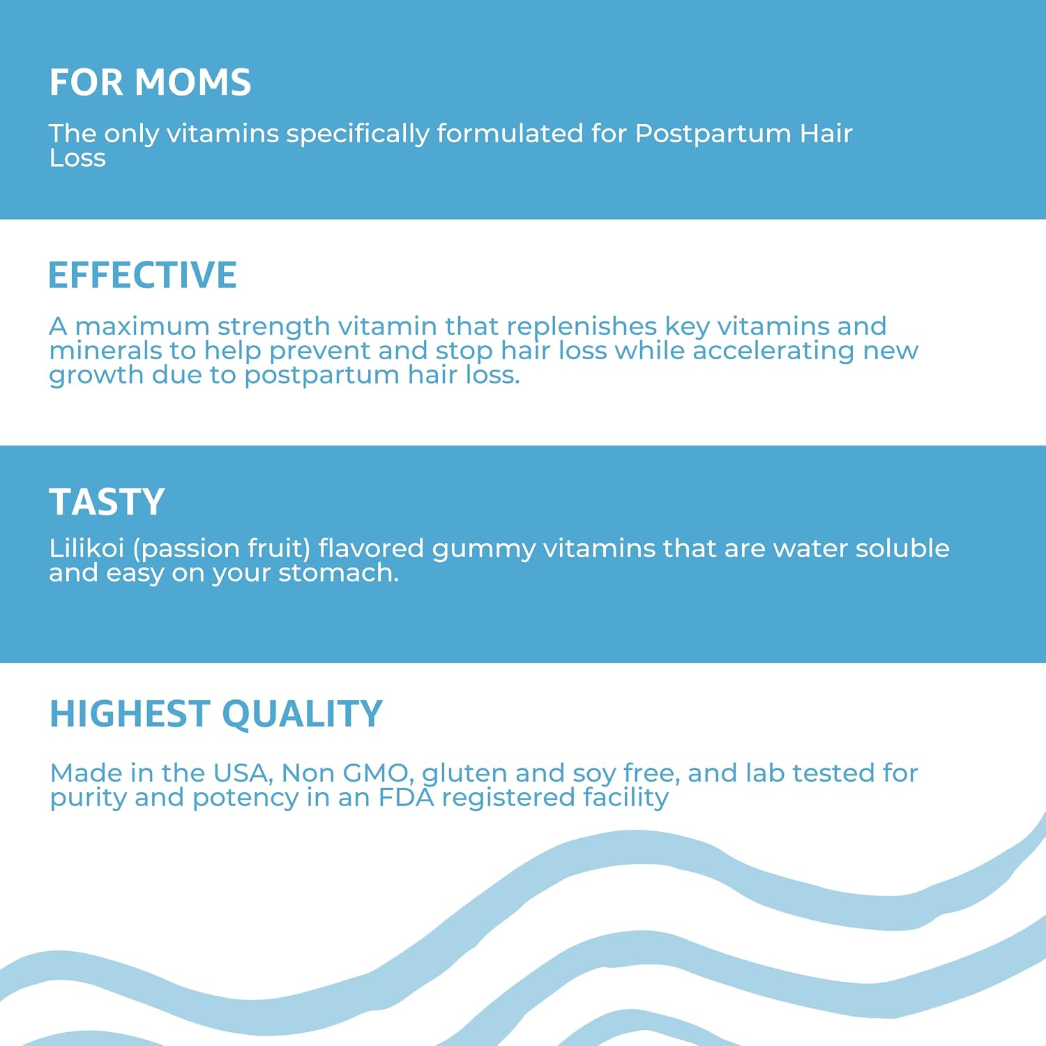 Baby Blues Postpartum Hair Loss Vitamins & Gummies for Women, Biotin & Collagen for Hair Growth Support, Thinning Hair Support