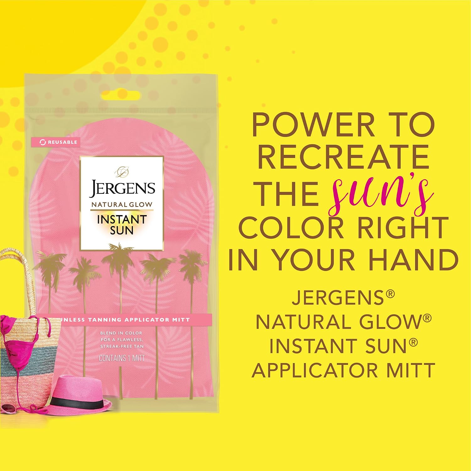 Jergens Natural Glow Body Applicator Mitt, Reusable Tanning Glove