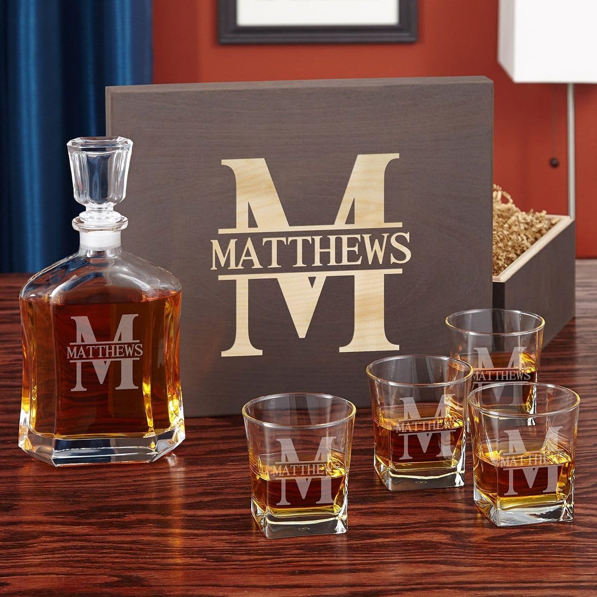 Personalized Whiskey Decanter - Luxury Bourbon & Scotch Decanter for Liquor