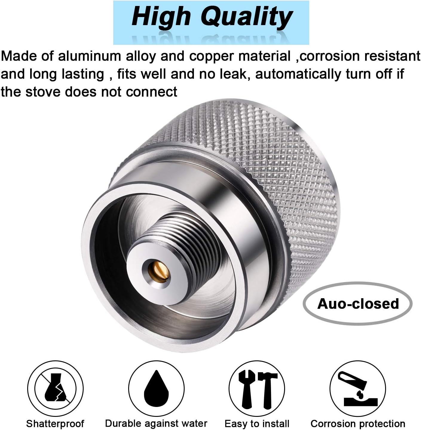 Hotop 2 Pcs Camping Stove Adapter, 1 Lb Propane to EN417 Lindal Valve