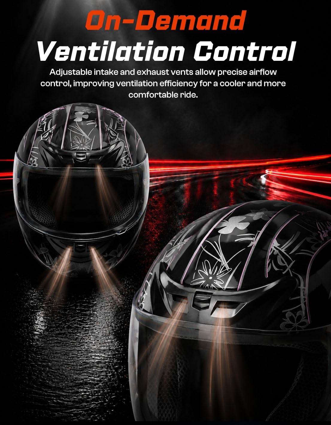 TCMT Full Face Helmet for Adult Men & Women, DOT Approved